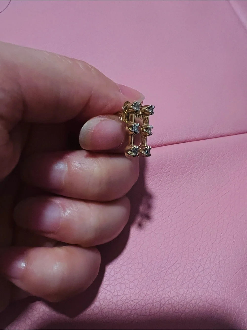 10K Gold Natural Diamond Dainty Drop Earrings